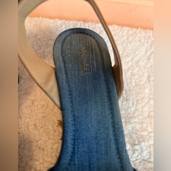 Michael Kors Denim Leather Wedge Sandals 7.5W - Picture 5 of 6